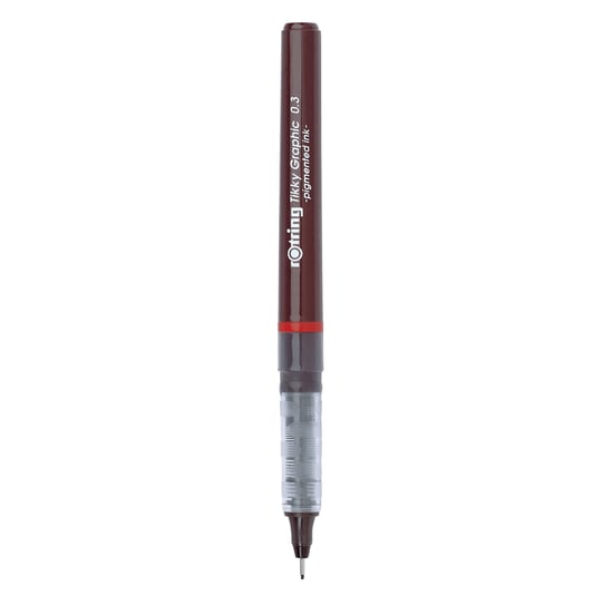 rOtring 1904753 Tikky Grafik Fiber Uçlu Kalem, Siyah Mürekkep, Kahverengi Gövde, 0.3 mm - Bedenler: 0.1 Mm, 0.2 Mm, 0.3 Mm, 0.5 Mm, 0.4 Mm, 0.7 Mm, 0.8 Mm