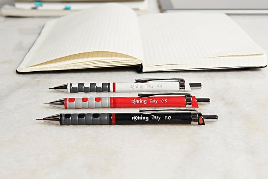 rOtring Tikky Mekanik Kurşun Kalem, Uç ve Silgi Seti, 0,7 mm Kalem, 2B Uç, Orta Boy Silgi, Beyaz, 3lü Set
