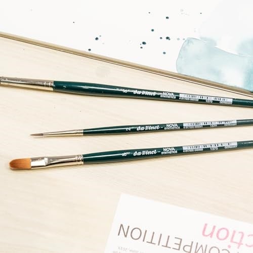 (Round, Size 00) - da Vinci Nova Series Watercolour Brush, Round Synthetic, Size 0 (1570-00) - Seçenekler: Ekstra Kısa Rötuş, Etiket/Liner, Eğik Kenar, Fan mikseri...