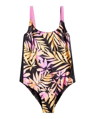 Roxy Active Joy – Kızlar için tek parça mayo, 6-16 yaş, ERGX103148, Siyah - Antrasit Zebra Orman Kız, 10 Yıl
