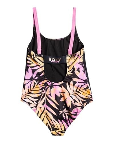 Roxy Active Joy – Kızlar için tek parça mayo, 6-16 yaş, ERGX103148, Siyah - Antrasit Zebra Orman Kız, 10 Yıl