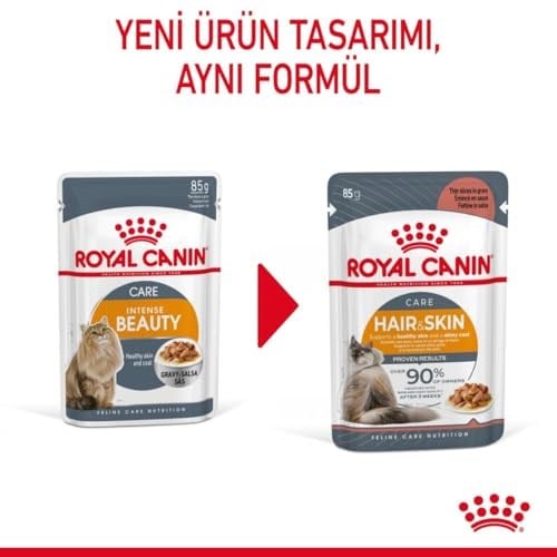 Royal Canin Hair & Skin Gravy Yetişkin Kedi Yaş Maması 12 x 85 Gr - Seçenekler: 12 x 85 grams, 12 x 85gr, 12 x 85 grams (2 paketi)...
