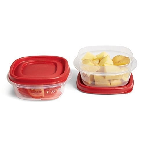 Rubbermaid Easy Find Lids Yiyecek Saklama Kapları, 1,25 Fincan, Yarışçı Kırmızısı, 4 Parça Set
