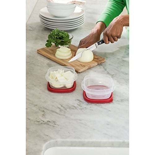 Rubbermaid Easy Find Lids Yiyecek Saklama Kapları, 1,25 Fincan, Yarışçı Kırmızısı, 4 Parça Set