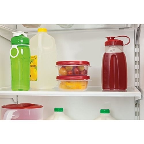 Rubbermaid Easy Find Lids Yiyecek Saklama Kapları, 1,25 Fincan, Yarışçı Kırmızısı, 4 Parça Set