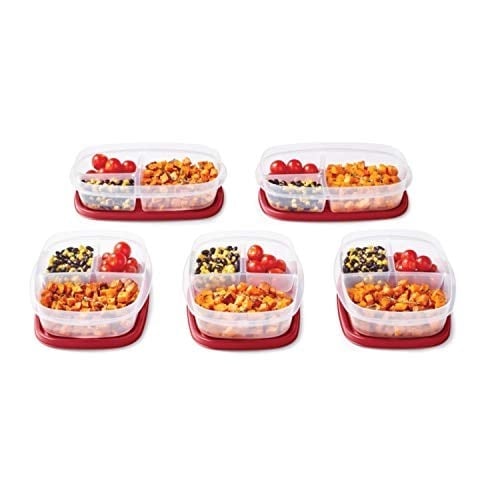 Rubbermaid EasyFindLids Yemek Hazırlama Kapları, 5,1 Fincan, Kırmızı