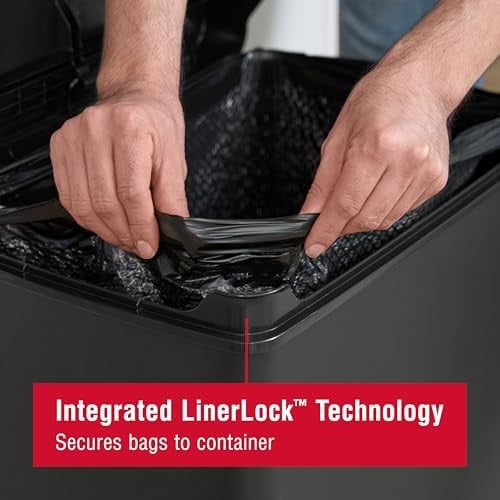 Rubbermaid Kapaklı Mutfak Çöp Kovası, 13 Galon, Siyah, Ev/Mutfak/Daire/Garaj için Çöp Kovası - Seçenekler: Adım, Premium Adım, YENİ Premium Adım Açma, Yeni Adım