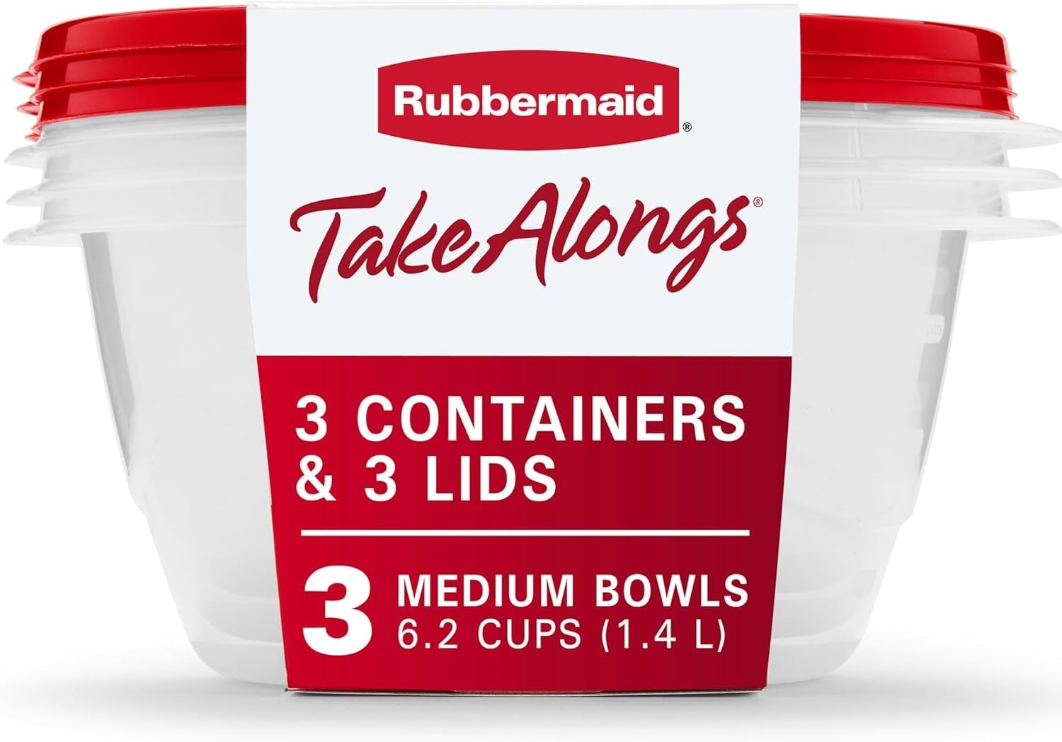 Rubbermaid TakeAlongs Büyük Dikdörtgen Gıda Saklama Kapları, 1 Galon, Ton Biber, 2 Adet