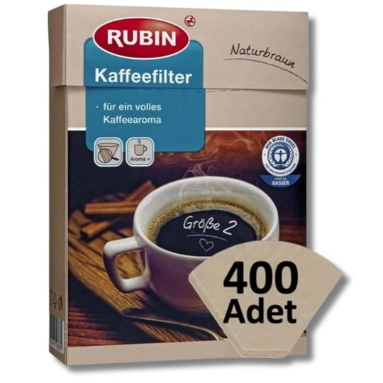 Rubin Kahve Filtresi 2 Numara (Küçük Boy) Naturel Kağıt 400 Adet