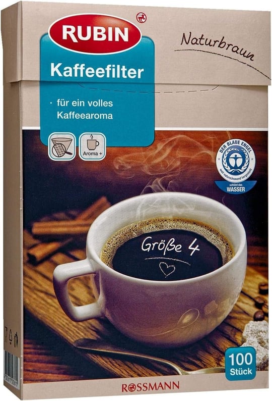 Rubin Kahve Filtresi - No:4 Doğal Kahverengi Renkli 100lü