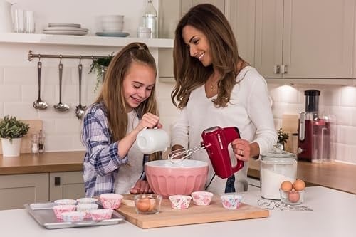 Russell Hobbs 24670-56 El Mikseri Desire, 5 Hız Seviyesi Artı Turbo Fonksiyonu, Bulaşık Makinesinde Yıkanabilir 2 Çırpıcı ve 2 Hamur Kancası, El Mikseri, Paslanmaz Çelik, Kırmızı