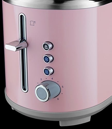 Russell Hobbs Ekmek Kızartma Makinesi Bubble Pembe, 2 Ekstra Geniş Tost Yuvası, Sandviç Eki, 6 Ayarlanabilir Kızartma Seviyesi + Buz Çözme ve Isıtma Fonksiyonu, Hızlı Kızartma Teknolojisi, 930W, 25081