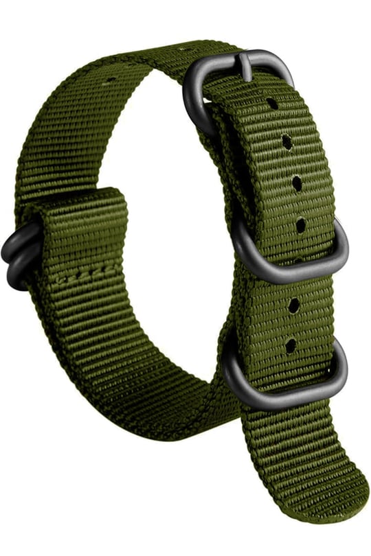 Saat Kordonu - Zulu Nato Kayışı Z39NYL1B - 20mm 22mm 24mm Uyumlu Tekstil Kayış - Kadın Erkek Çok Renkli