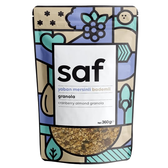 Saf Yaban Mersinli & Bademli Granola 360gr