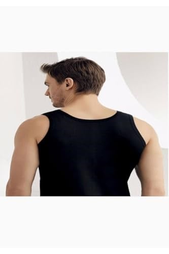 Şahinler Erkek Siyah%100 Pamuklu Penye Atlet, 2XL Beden, 5li Ekonomik Paket