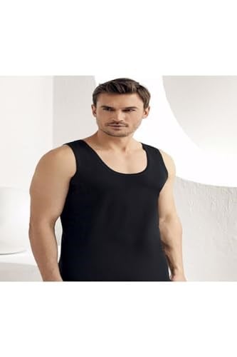 Şahinler Geniş Askılı Penye Erkek Atlet, Siyah, L Beden, 6lı Paket