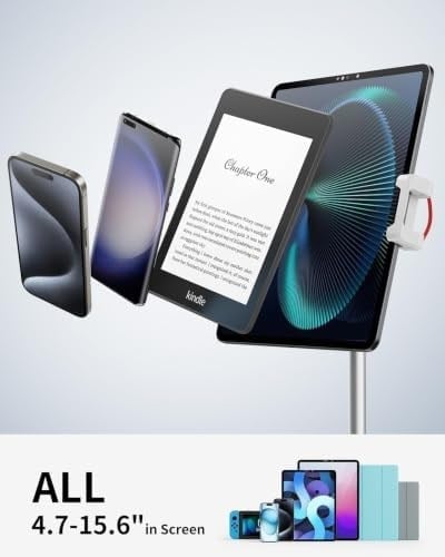 SAIJI Tablet Standı Tutucu, Ayarlanabilir Telefon Standı, 360 Derece Döner, Alüminyum Alaşımlı Cradle Masaüstü Tutucu 4.7