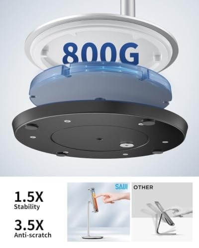 SAIJI Tablet Standı Tutucu, Ayarlanabilir Telefon Standı, 360 Derece Döner, Alüminyum Alaşımlı Cradle Masaüstü Tutucu 4.7
