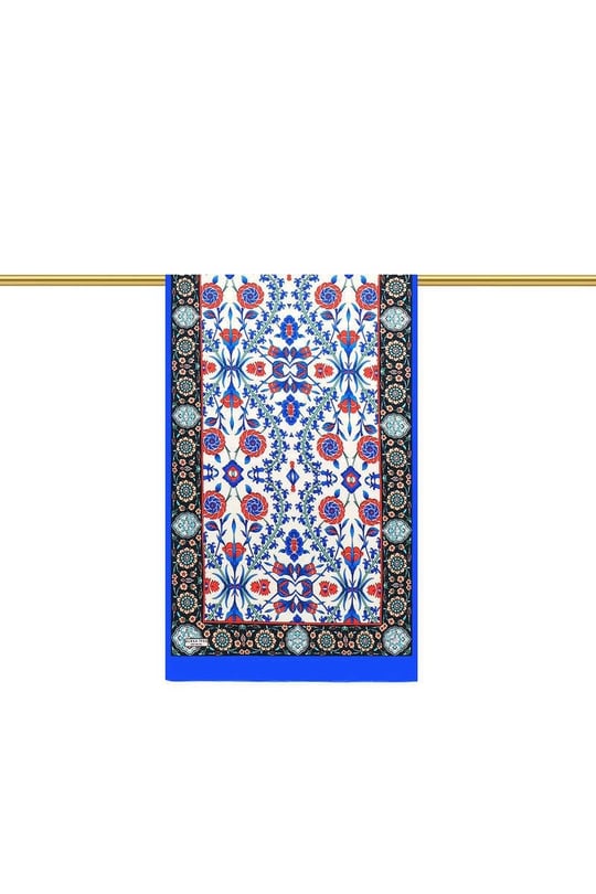 Saks Lacivert Selçuk Desen Fular