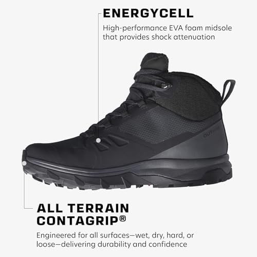 Salomon Kadın OUTsnap CSWP W Yürüyüş Botu, Black/Ebony/Black, 37 1/3 EU