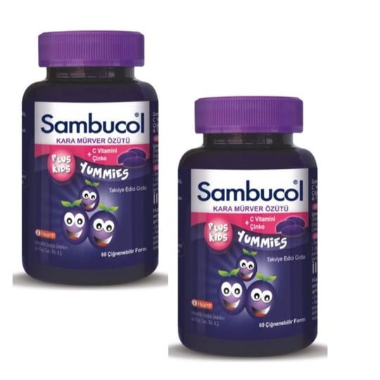 Sambucol Plus Kids Yummies Kara Mürver 60 Adet 2li