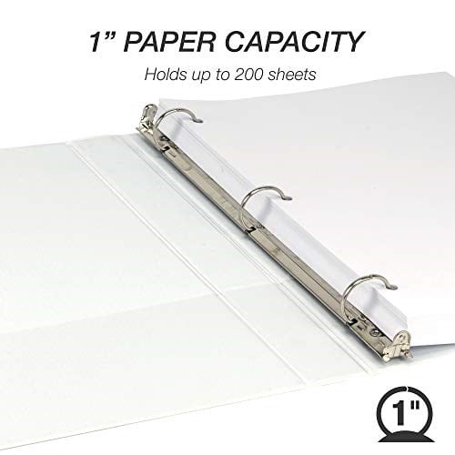 Samsill Dayanıklı 1 İnç Klasör, ABDde Üretilmiştir, Yuvarlak Halka Özelleştirilebilir Şeffaf Klasör, Beyaz, 8li Paket (S88437) - Seçenekler: 1-Inch, .5-Inch