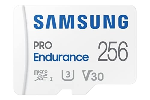 SAMSUNG PRO Endurance 256 GB MicroSDXC Hafıza Kartı, Çizgi Kamerası, Gövde Kamerası ve güvenlik kamerası, Sınıf 10, U3, V30 (MB-MJ256KA/AM) için Adaptörlü