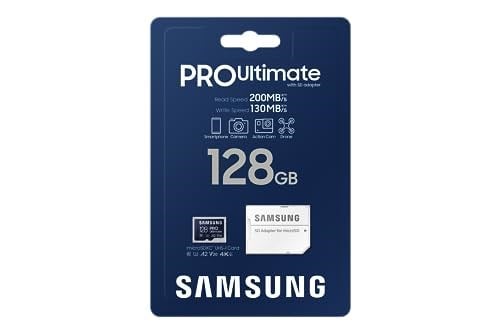 Samsung PRO Plus 128GB microSDXC UHS-I Bellek Kartı MB-MY128SA/WW, U3, V30, A2 Hız Sınıfı, 180 MB/sn Okuma, 130 MB/sn Yazma