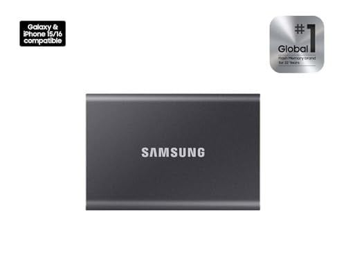 SAMSUNG T7 2TB, Taşınabilir SSD, Gri, 1050MB/sye kadar, USB 3.2 Gen2, Oyun, Öğrenciler ve Profesyoneller, Harici Katı Hal Sürücüsü (MU-PC2T0T/AM), Gri [Kanada Sürümü]