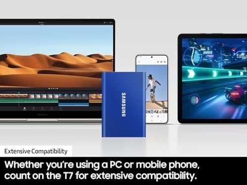 SAMSUNG T7 2TB, Taşınabilir SSD, Gri, 1050MB/sye kadar, USB 3.2 Gen2, Oyun, Öğrenciler ve Profesyoneller, Harici Katı Hal Sürücüsü (MU-PC2T0T/AM), Gri [Kanada Sürümü]