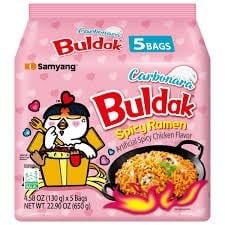 Samyang Buldak carbonara Spicy Ramen 130 gr X 5 PAket, 5li Ambalaj