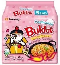Samyang Buldak carbonara Spicy Ramen 130 gr X 5 PAket, 5li Ambalaj