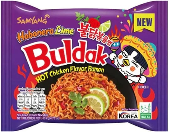 Samyang Buldak Habanero Lime Acılı Noodle 135 g – Ekşi Lime & Habanero Biberli Kore Usulü Hazır Erişte