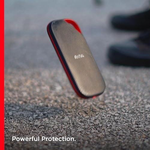 SanDisk 2TB Extreme PRO Portable SSD with USB4, Up to 3800 MB/s Read and 3700MB/s Write, USB-C, USB 3.2, Backwards Compatible, IP65 Water and Dust Resistance - SDSSDE82-2T00-G25