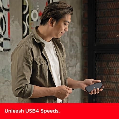 SanDisk 2TB Extreme PRO Portable SSD with USB4, Up to 3800 MB/s Read and 3700MB/s Write, USB-C, USB 3.2, Backwards Compatible, IP65 Water and Dust Resistance - SDSSDE82-2T00-G25