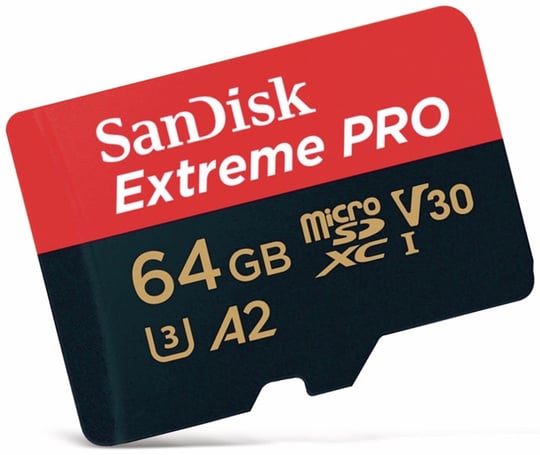 SanDisk Extreme PRO microSDXC UHS-I hafıza kartı 64 GB + adaptör ve Rescue Pro Deluxe (akıllı telefonlar, aksiyon kameraları veya dronlar için, A2, C10, V30, U3, 170 MB/s iletim)