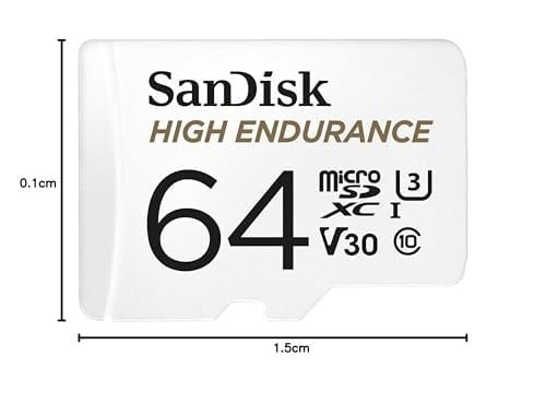 SanDisk High Endurance microSDXC Hafıza Kartı 64 GB + Adaptör (Dash Camları ve Özel Güvenlik Kameraları için, 100 MB/s Okuma, Full HD ve 4K Videolar için V30)