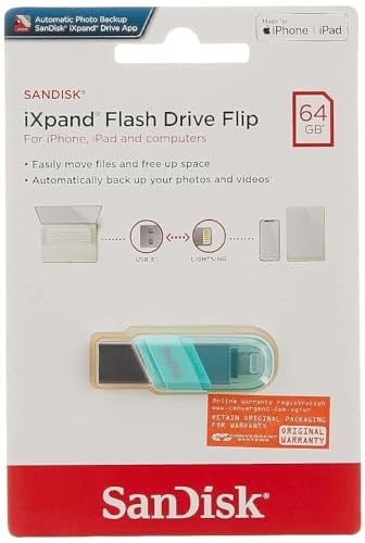 SanDisk iXpand Flash Drive Flip 64GB, Mint Color