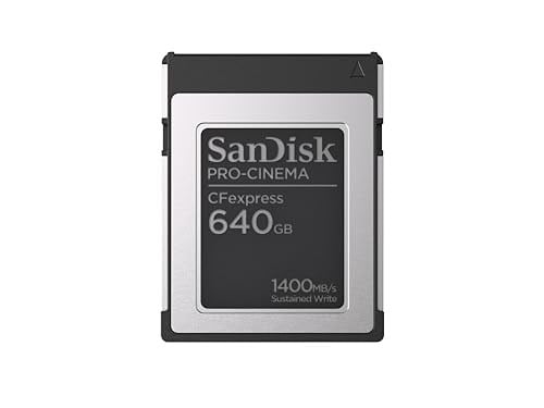 SanDisk PRO-CINEMA CFexpress Tip B hafıza kartı 640 GB (CFexpress teknolojisine sahip sinema kameralarının kullanımı için, 8K çekim, 1.700 MB/snye kadar okuma, 1 metreye kadar düşme direnci