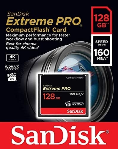 SanDisk SDCFXPS-128G-X46 Extreme Pro 128GB CompactFlash Hafıza Kartı UDMA 7 160MB/sne kadar