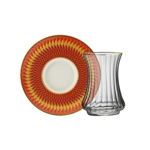 Sandro Moreno 1453 Farfar Gold 12 Parça Altı Kişilik Çay Seti 110 ml