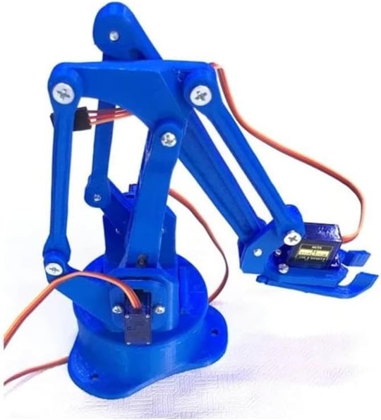 SANEC Arduino Robot Kol Kiti 3D Baskı Birleşmiş Halde Robot Kol - Mavi