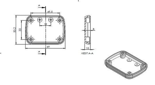 SANEC Elektronik Proje Kutusu (Ölçüleri: 69,5x50,5x21mm) - Siyah