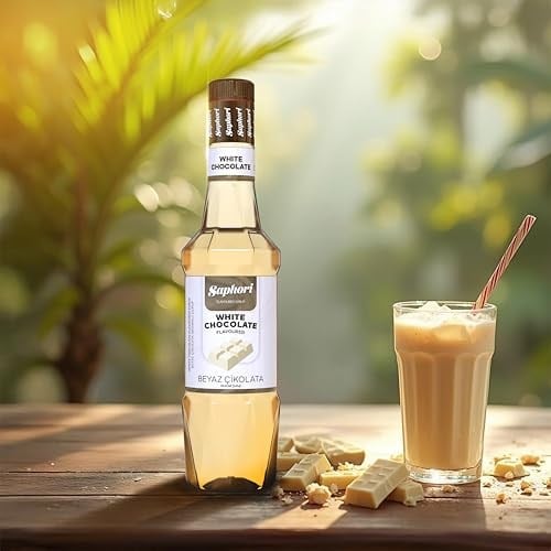 Saphori Beyaz Çikolata Aromalı Kokteyl Şurubu, Beyaz Çikolata Şurubu, White Chocolate, Kahve Şurubu 700 ML