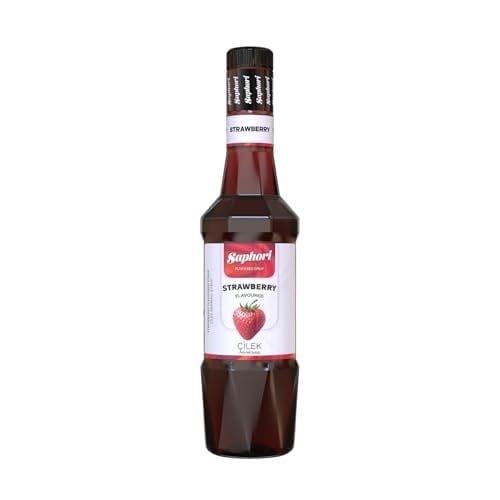 Saphori Çilek Aromalı Kokteyl Şurubu, Çilek Şurubu, Kahve Şurubu 700 ML