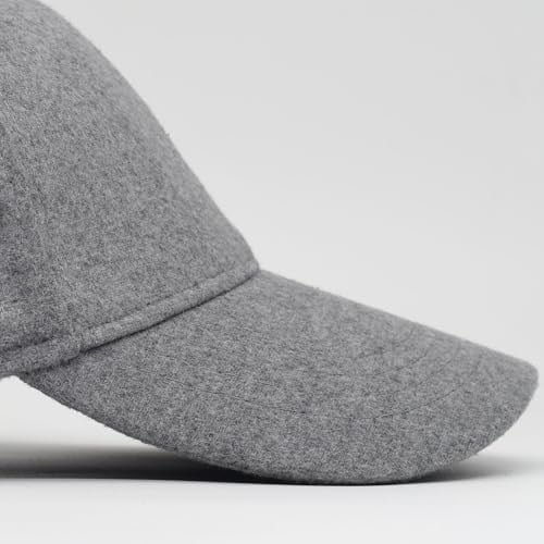 Şapkadan Unisex Gri Kaşe Kumaş Kışlık Kep Şapka