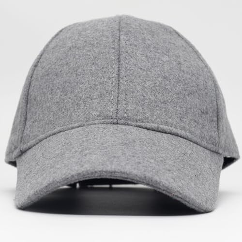 Şapkadan Unisex Gri Kaşe Kumaş Kışlık Kep Şapka