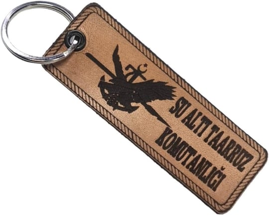 SAT Sualtı Taarruz Komutanlığı Deri Anahtarlık - Arma - Leather Key Holder