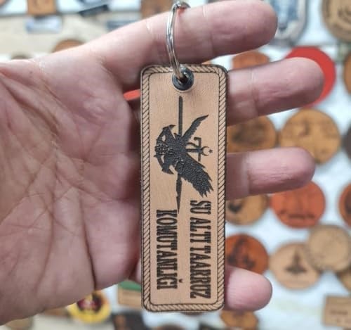 SAT Sualtı Taarruz Komutanlığı Deri Anahtarlık - Arma - Leather Key Holder