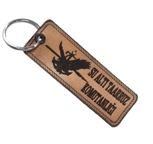 SAT Sualtı Taarruz Komutanlığı Deri Anahtarlık - Arma - Leather Key Holder